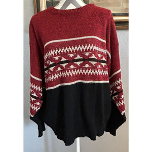 Sweater Graphix Men’s XL Red Fair Isle Knit Vintage 90s